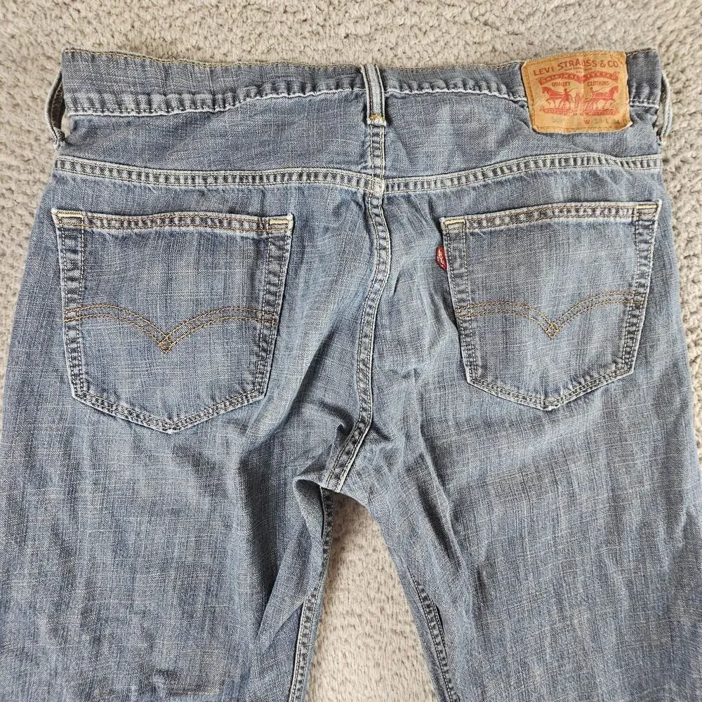 Levis 569 Jeans Mens 35x31* Blue Cotton Loose Straight Distressed Grunge Skater
